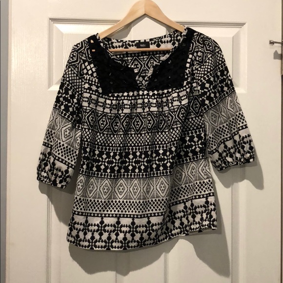 Mossimo Supply Co. Tops - Black and white patterned blouse size small